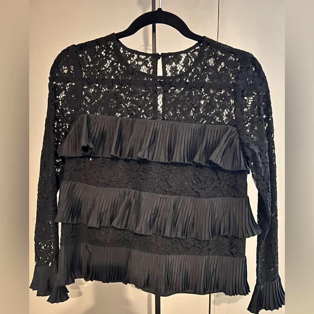 J.  Crew black lace blouse size 0